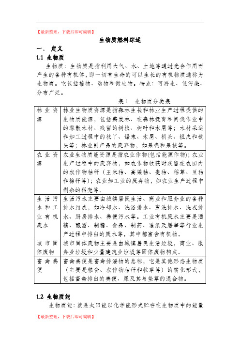 生物质燃料综述(精品范文).doc