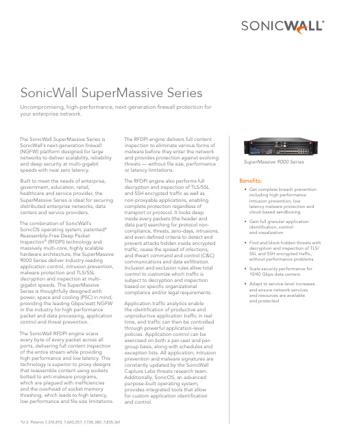 SonicWall SuperMassive Series 产品说明说明书