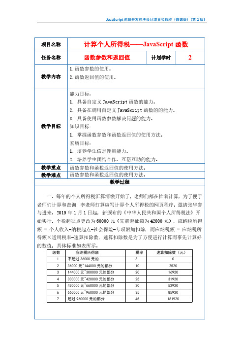 项目四计算个人所得税(函数参数和返回值)[6页]