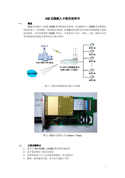 GSM无线接入卡使用说明书