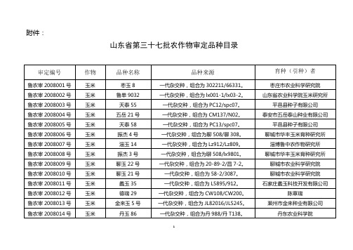 鲁农种字〔2008〕9号