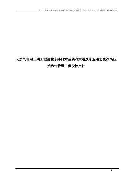 天然气利用三期工程渭北东路门站至陕汽大道及东五路北段次高压天然气管道工程投标文件