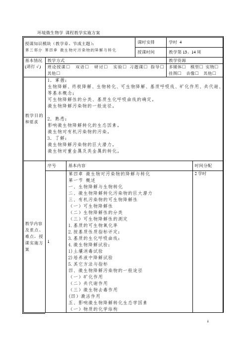 环境微生物学教案4-微生物对污染物的降解与转化