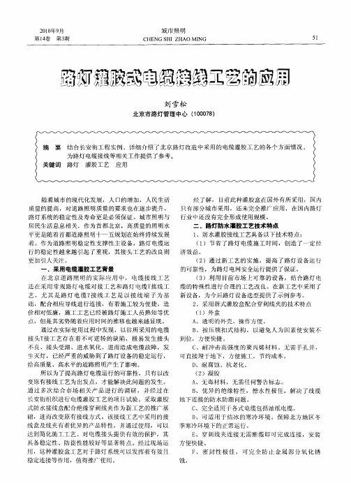 路灯灌胶式电缆接线工艺的应用