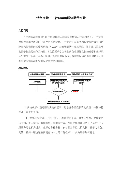 特色试验三壮侗苗瑶服饰展示试验