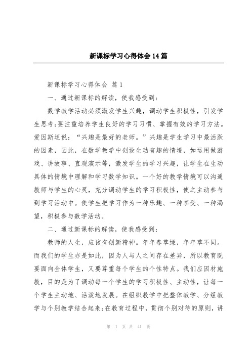 新课标学习心得体会14篇