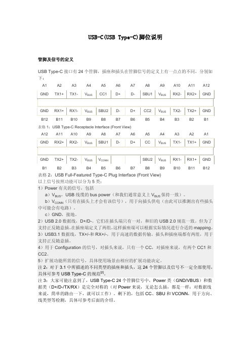 USB Type-C脚位说明