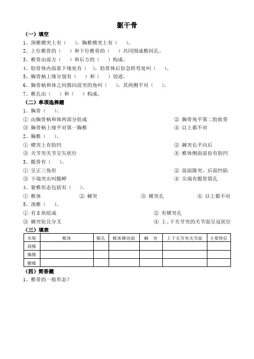 解剖学作业题及答案