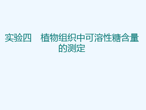 实验四___植物组织中可溶性糖含量的测定