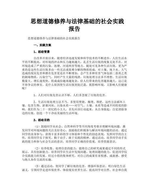 思想道德修养与法律基础的社会实践报告