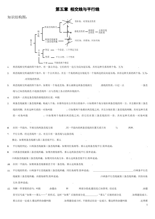 新人教版七年级第五章 ~第七章知识点及习题归纳