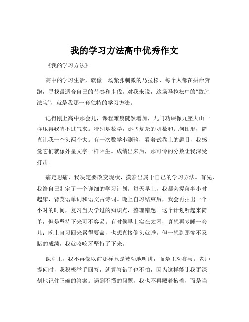 我的学习方法高中优秀作文