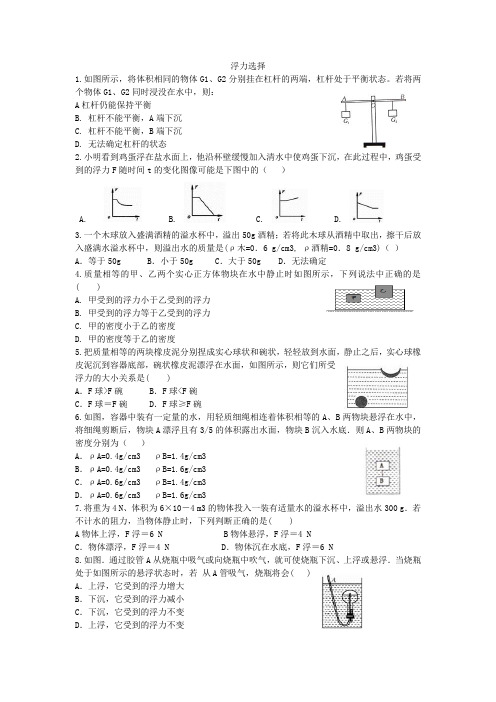 浮力选择（提优版）