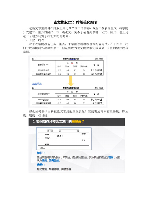 论文排版(二)表格、公式、图片