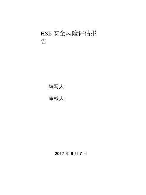 hse安全风险风险评估报告