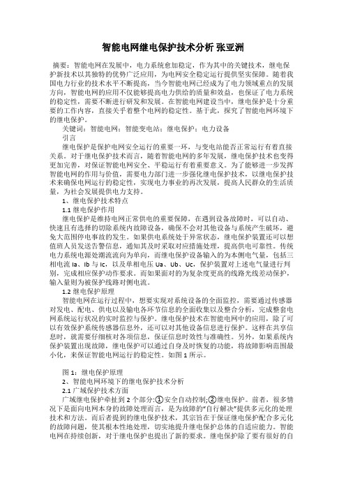 智能电网继电保护技术分析 张亚洲