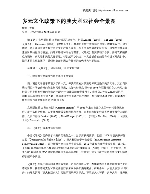 多元文化政策下的澳大利亚社会全景图