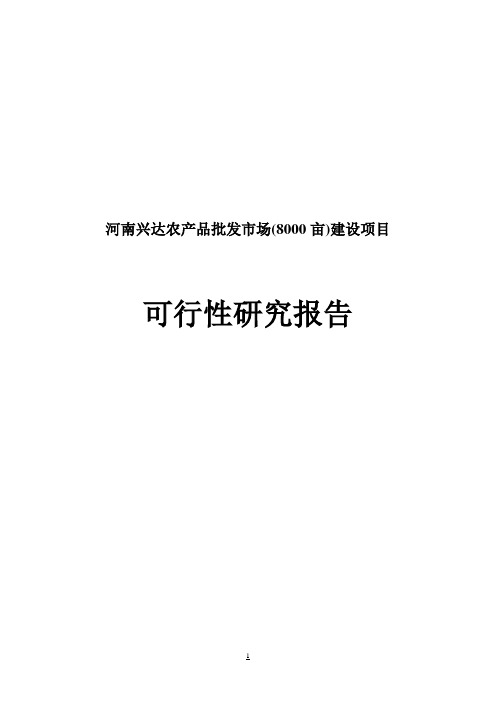 河南兴达农产品批发市场408000亩41建设项目可行性报告