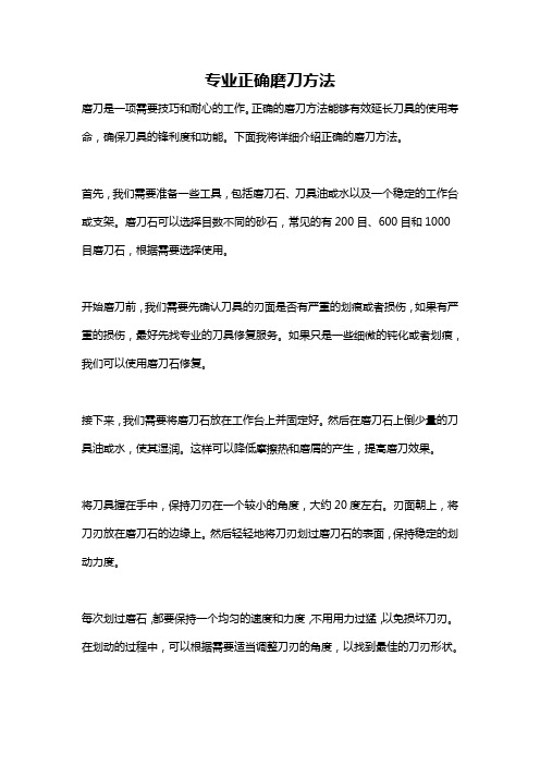 专业正确磨刀方法