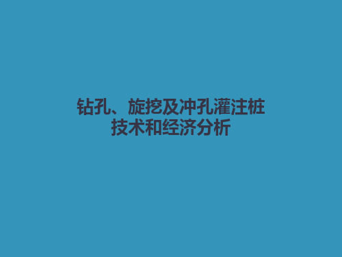 钻孔、旋挖及冲孔灌注桩技术和经济分析