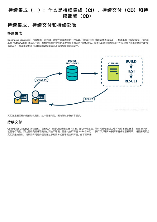 持续集成（一）：什么是持续集成（CI）、持续交付（CD）和持续部署（CD）