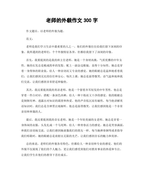 老师的外貌作文300字