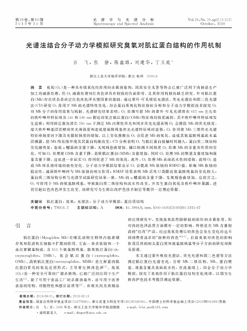 光谱法结合分子动力学模拟研究臭氧对肌红蛋白结构的作用机制