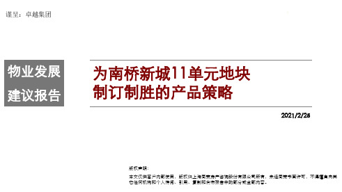 发展战略-卓越南桥新城地块项目战略定位及物业发展建议报告二稿 精品