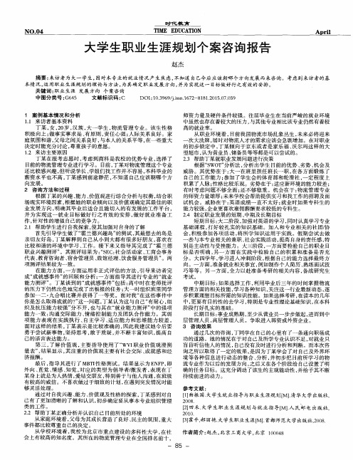 大学生职业生涯规划个案咨询报告