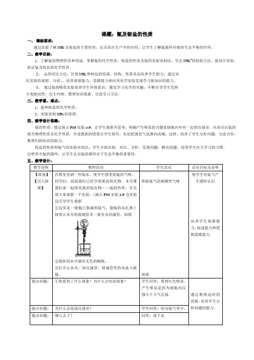 氨及铵盐的性质