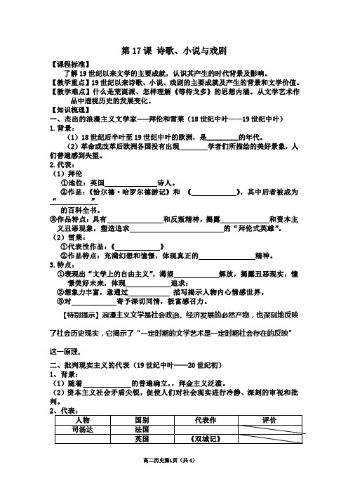 第17课  诗歌、小说与戏剧