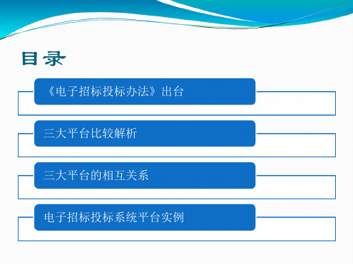 电子招标投标办法三大平台解读