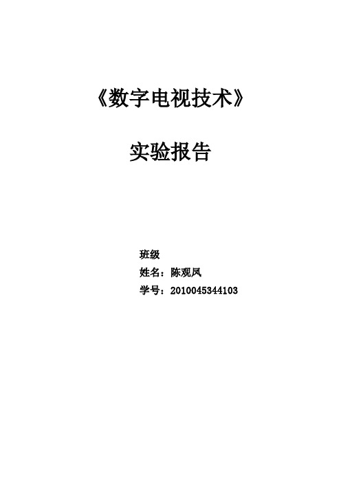 电视技术实验报告