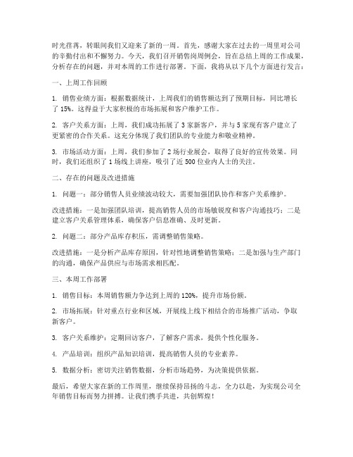 销售岗周例会发言稿范文