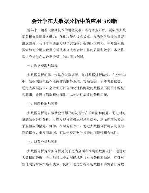 会计学在大数据分析中的应用与创新