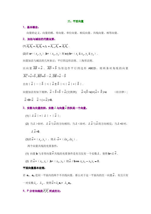 黑龙江艺术生高考数学复习资料-4向量基础