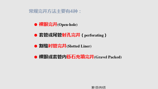 裸眼完井方法简介PPT课件