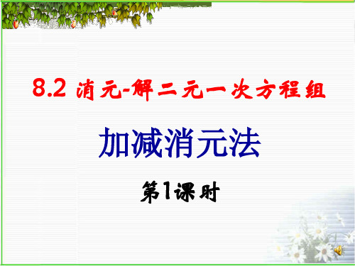 8.2.2 消元-解二元一次方程组(加减消元法)