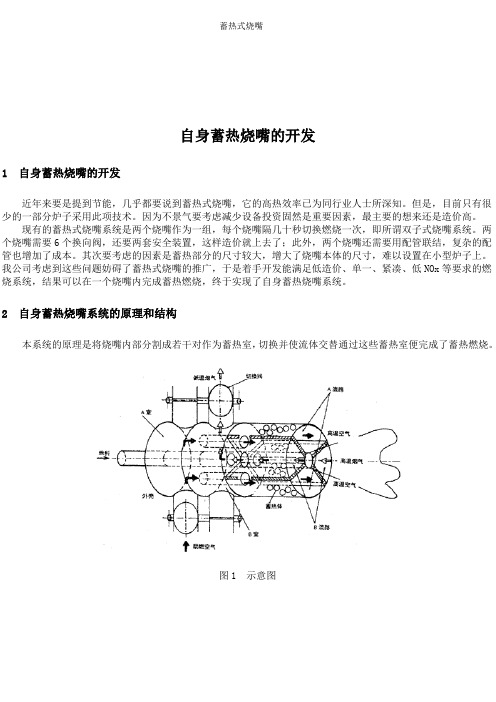 自身蓄热烧嘴的开发