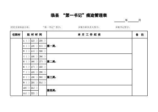 第一书记月报表