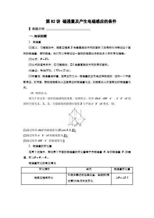 第82讲 磁通量及产生电磁感应的条件(解析版)