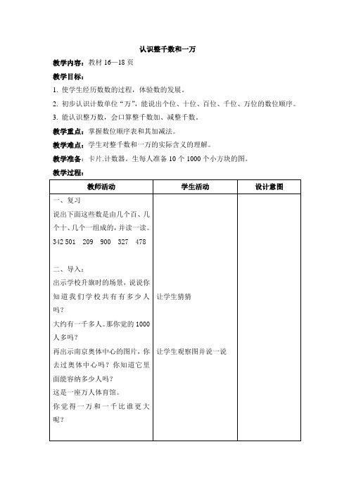 认识整千数和一万