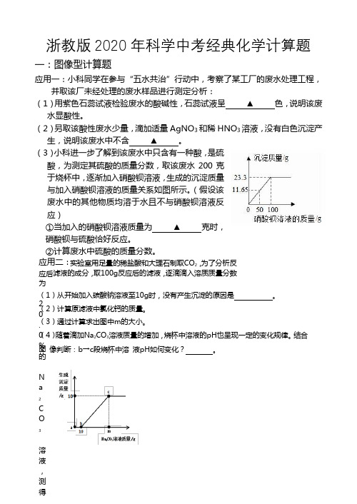 浙教版2020年科学中考化学计算题