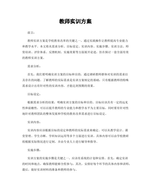 教师实训方案