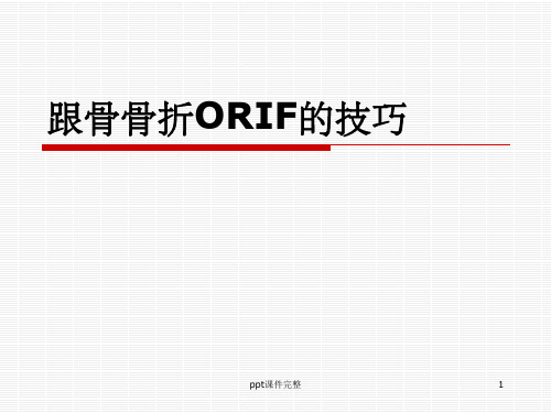 跟骨手术治疗技巧ppt课件