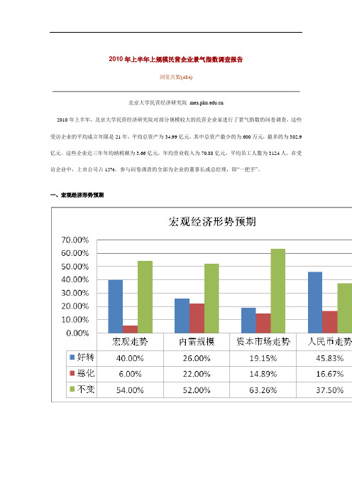 年上半年上规模民营企业景气指数调查报告.doc