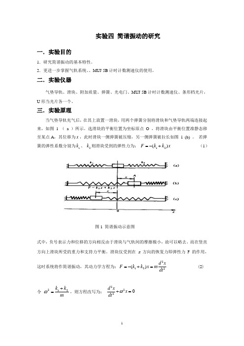 实验四 简谐振动的研究