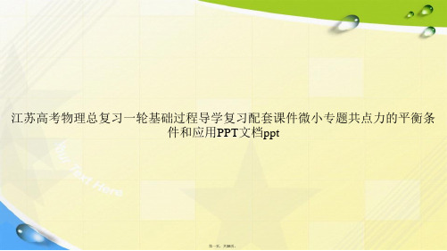 江苏高考物理总复习一轮基础过程导学复习配套微小专题共点力的平衡条件和应用讲课文档