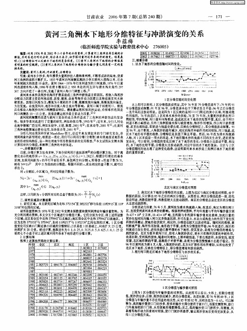 黄河三角洲水下地形分维特征与冲淤演变的关系