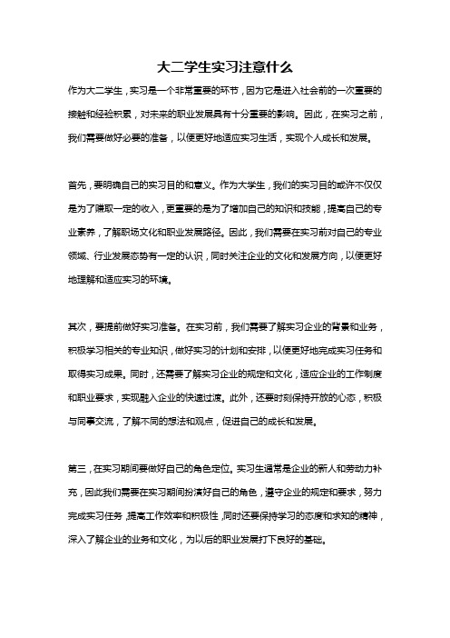 大二学生实习注意什么